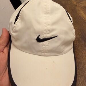 Nike White and Black Swoosh Men’s Athletic Cap